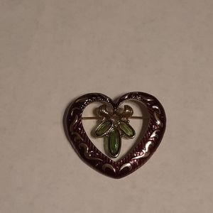 Vintage Autumn Heart Brooch